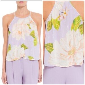 FARM RIO ANTHROPOLOGIE TOP SZ S SWING TANK FLORAL SUMMER HAWAIIAN COQUETTE GIRLY